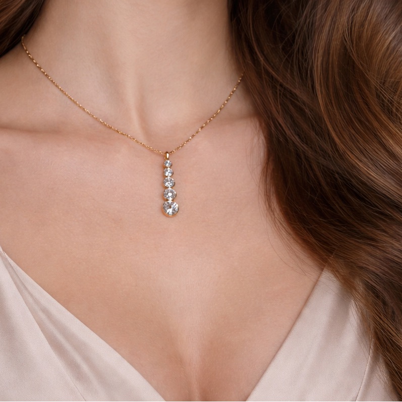 Jasmine Lane Cubic Zirconia Gold Necklace
